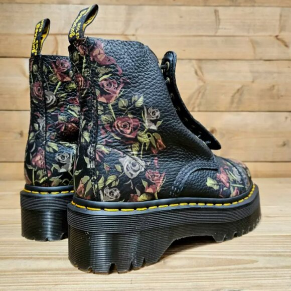 DR. MARTENS SINCLAIR DECAYED ROSES LEATHER PLATFORM BOOTS MSRP$280 Most Beloved - Picture 9 of 16